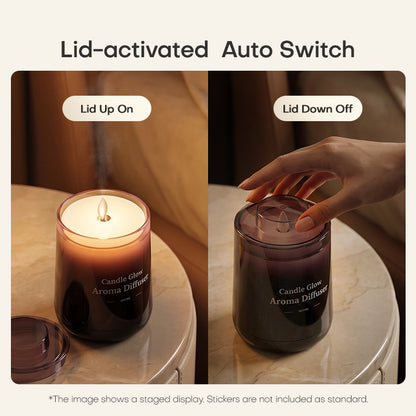 Smart Realistic Flickering Candle Light Waterless Essential Oil Diffuser